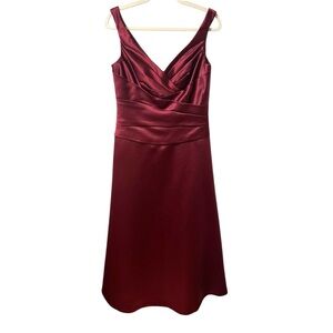 2 Be Social Satin Evening Dress Sleeveless Gown Burgundy Wedding Formal 12 Prom